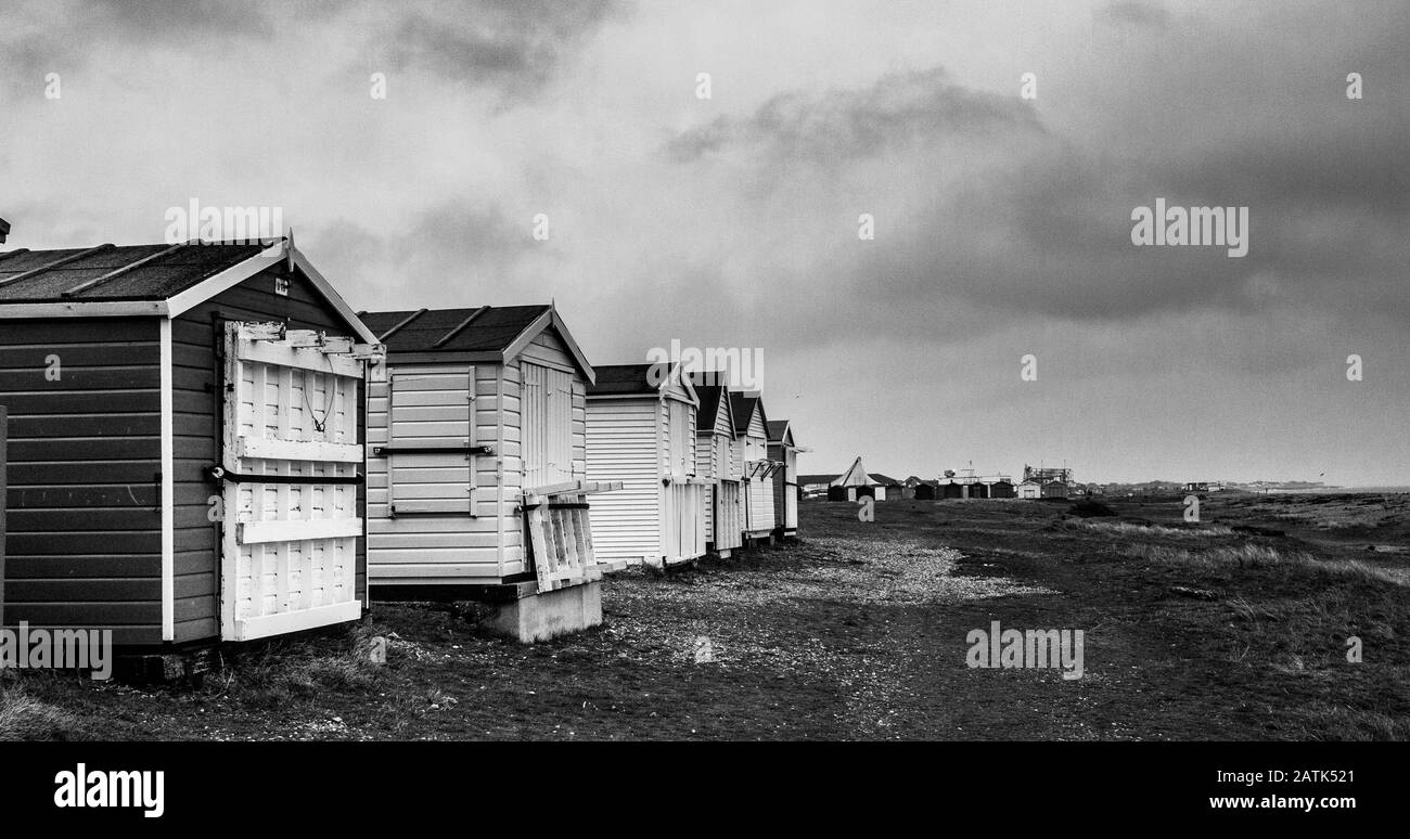 Hayling Island British South Coast Beaches Huts in Winter Stock Photo Alamy