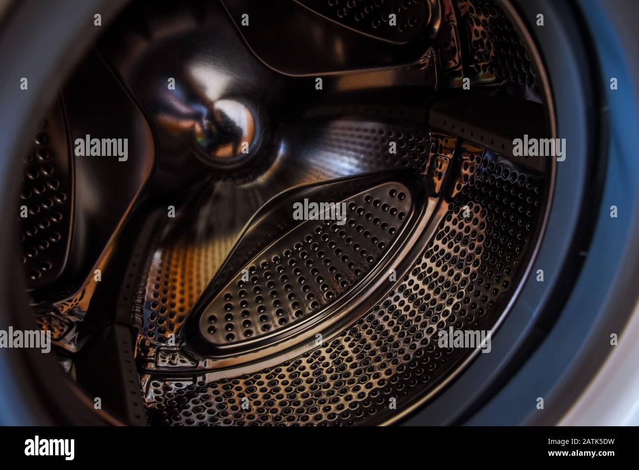 drum washing machine, close-up Stock Photo