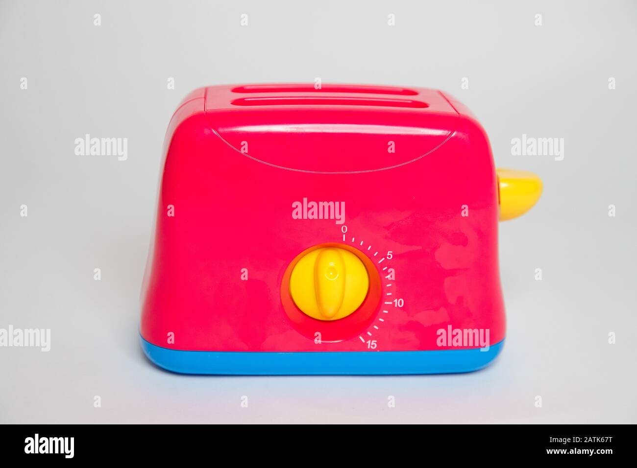 Childs toy plastic food toaster Image Stock Photo Alamy