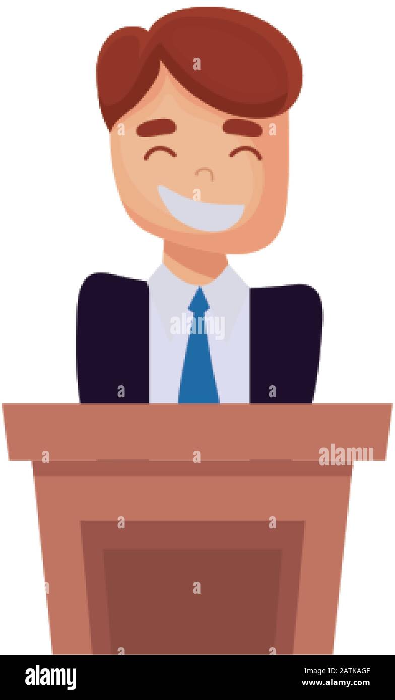 Man Cartoon On Podium Design Usa Happy Presidents Day Elections United States America Independence Nation Us Country And National Theme Vector Illustration Stock Vector Image Art Alamy