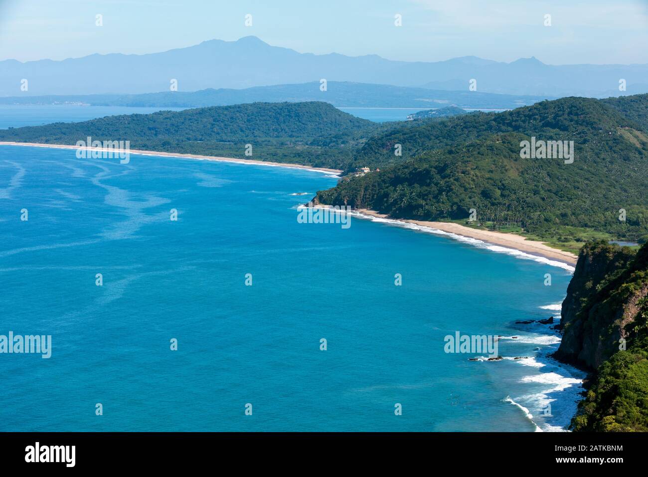 Mexico, Los de Marcos, Nayarit, The view of the Mexican coast from a promotory in Lo de Marcos Stock Photo