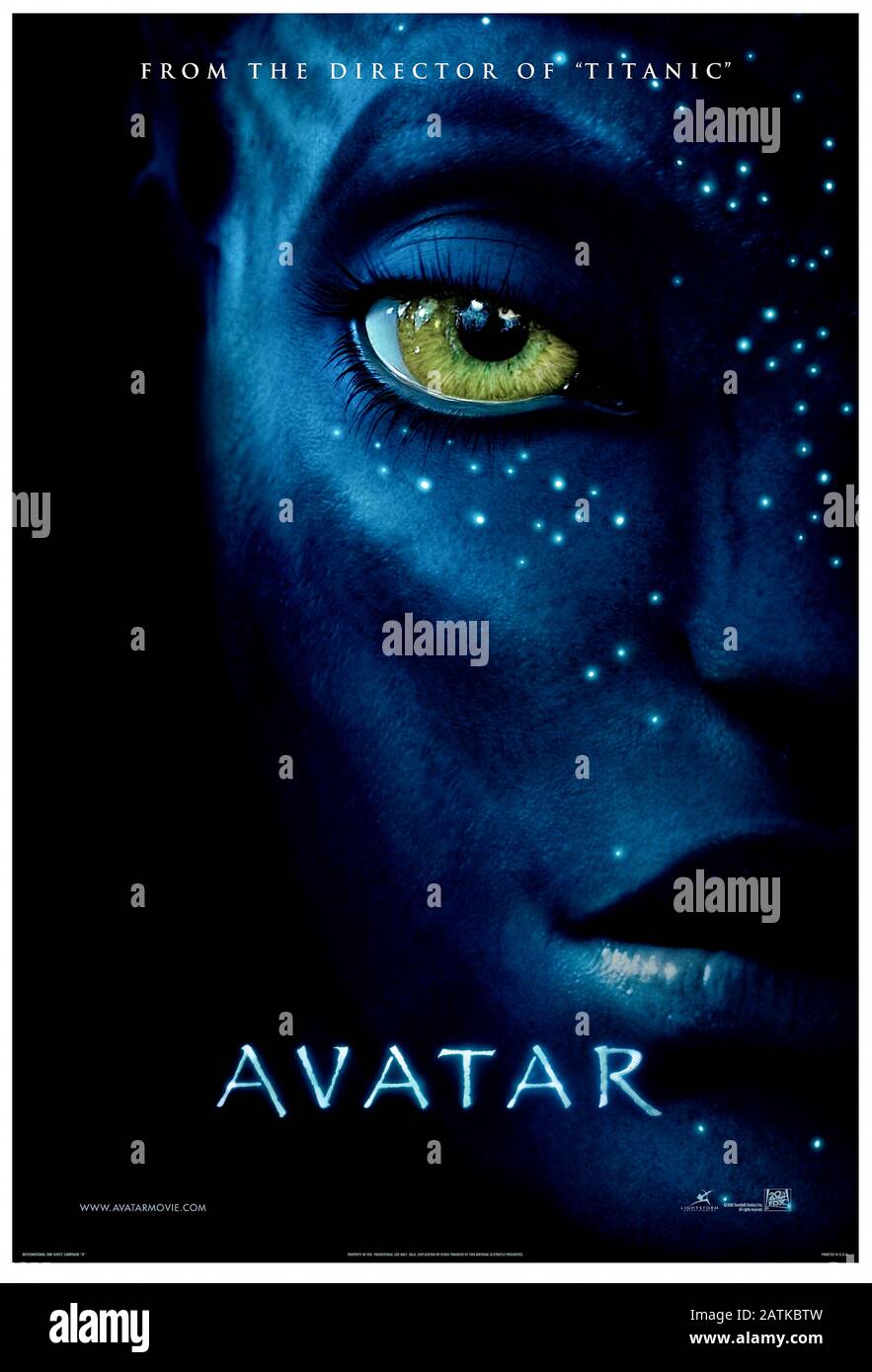Avatar (2009) directed by James Cameron and starring Sam Worthington, Zoe Saldana, Sigourney Weaver and Stephen Lang. Groundbreaking 3D epic science fiction about a paraplegic Marine inhabits the body of a genetically engineered Na'vi, a species native to Pandora. Stock Photo
