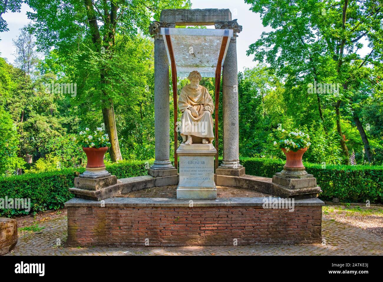 Rome, Vatican City / Italy - 2019/06/15: Statue of St. Peter Apostle, commissioned by the pope Leon XIII within the English Garden section Stock Photo