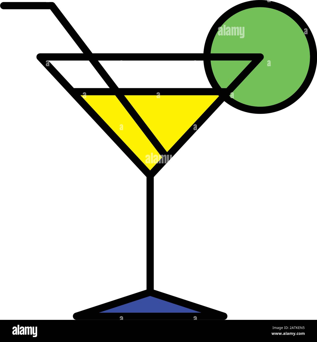 wine glass icon line design template Stock Vector