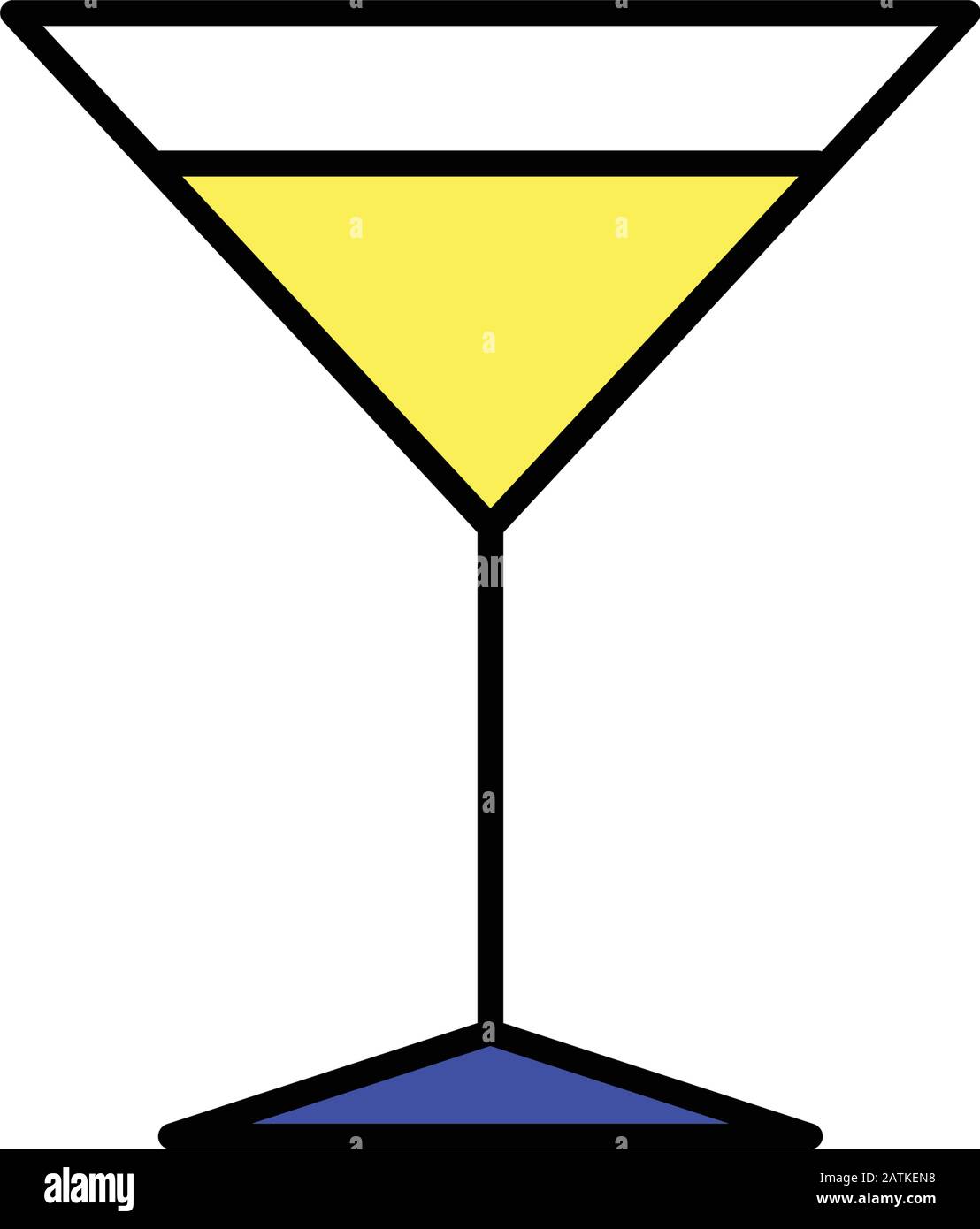 wine glass icon line design template Stock Vector