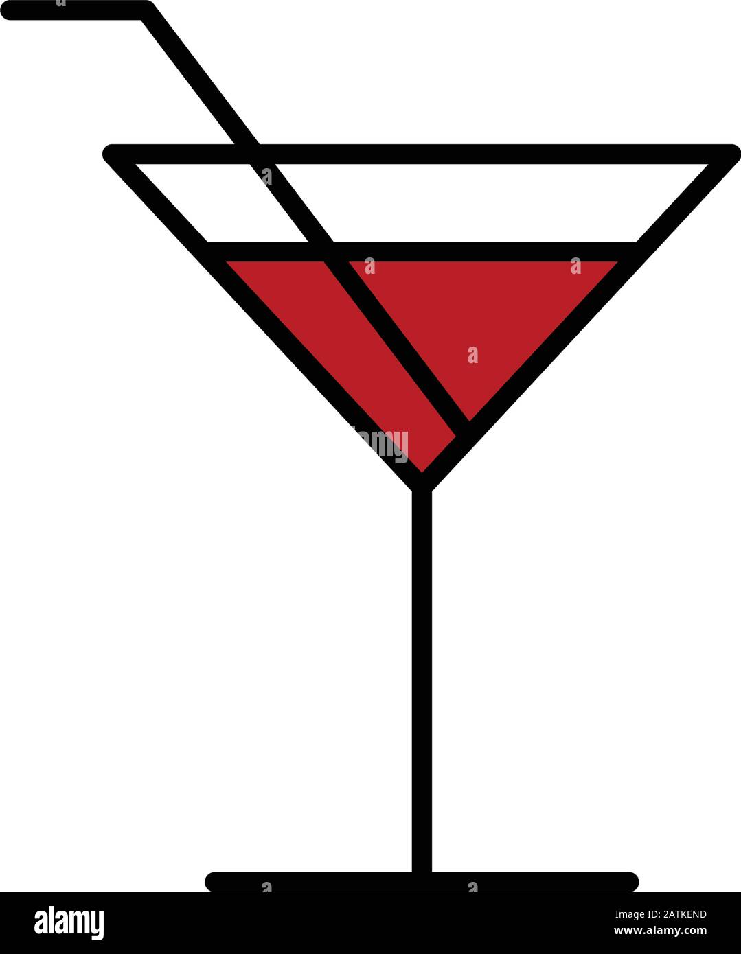 wine glass icon line design template Stock Vector