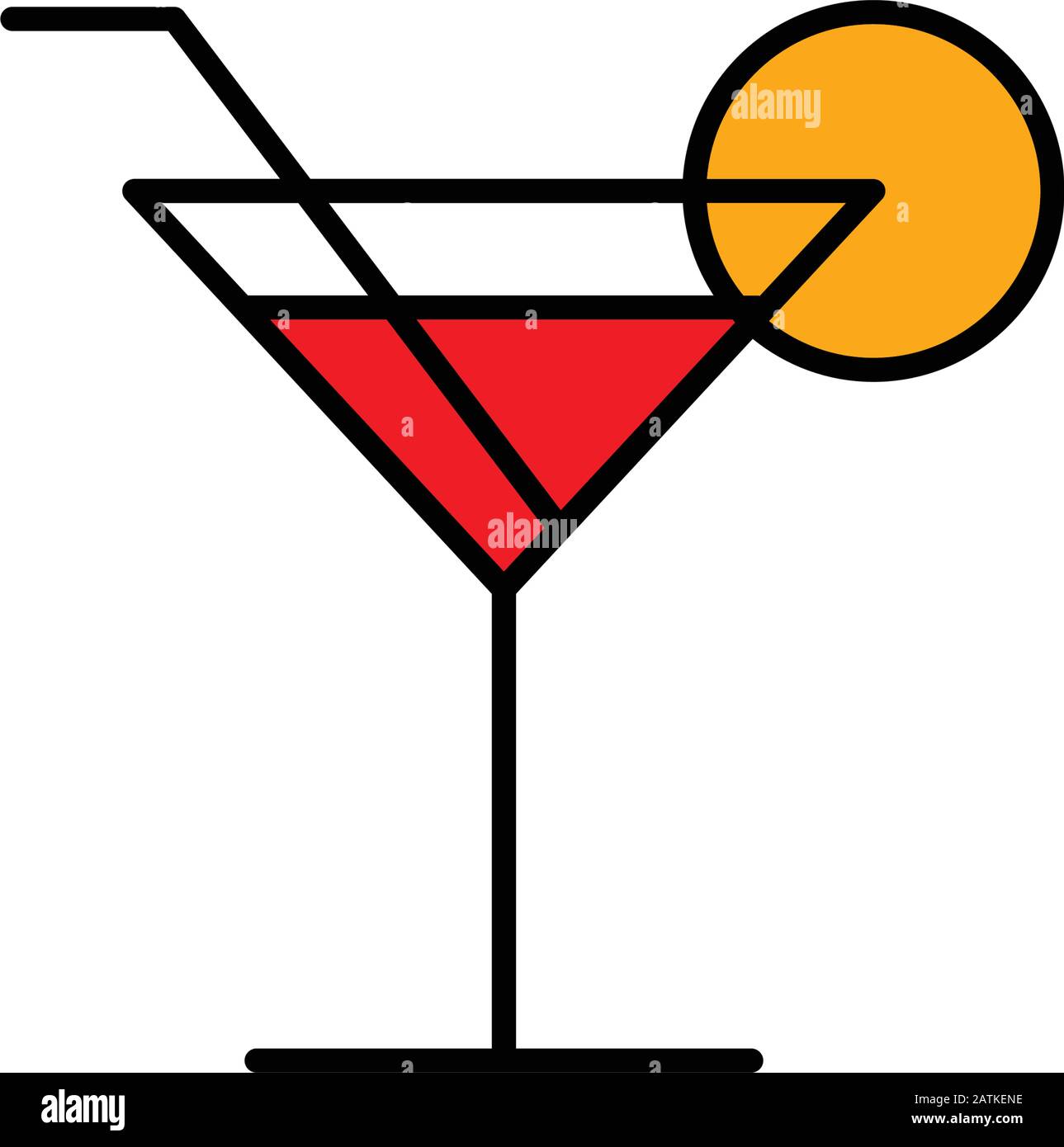 wine glass icon line design template Stock Vector