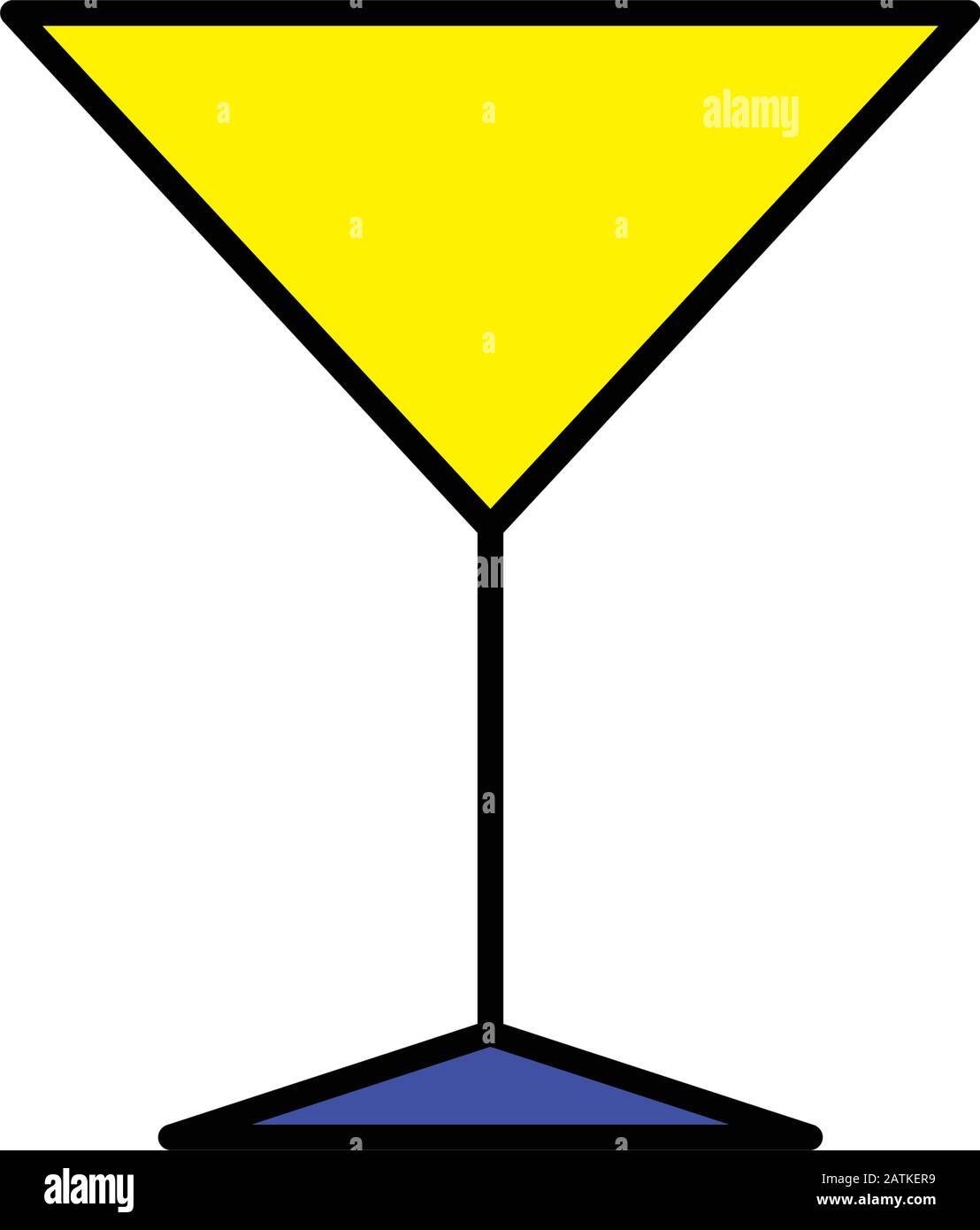 wine glass icon line design template Stock Vector