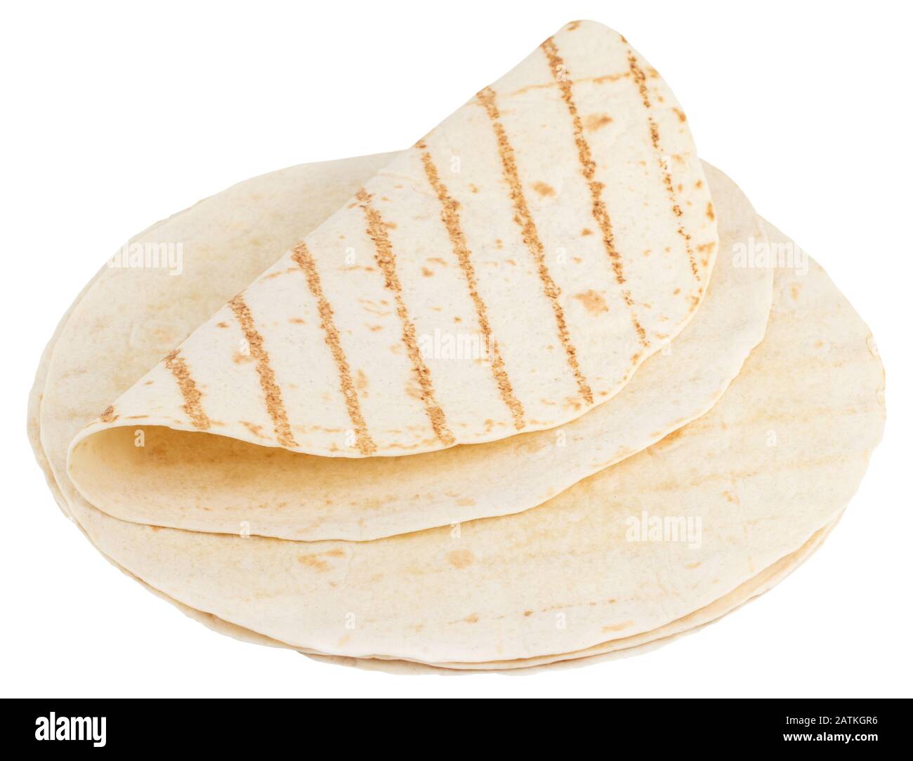 Corn tortillas isolated on white background. Unleavened bread Stock