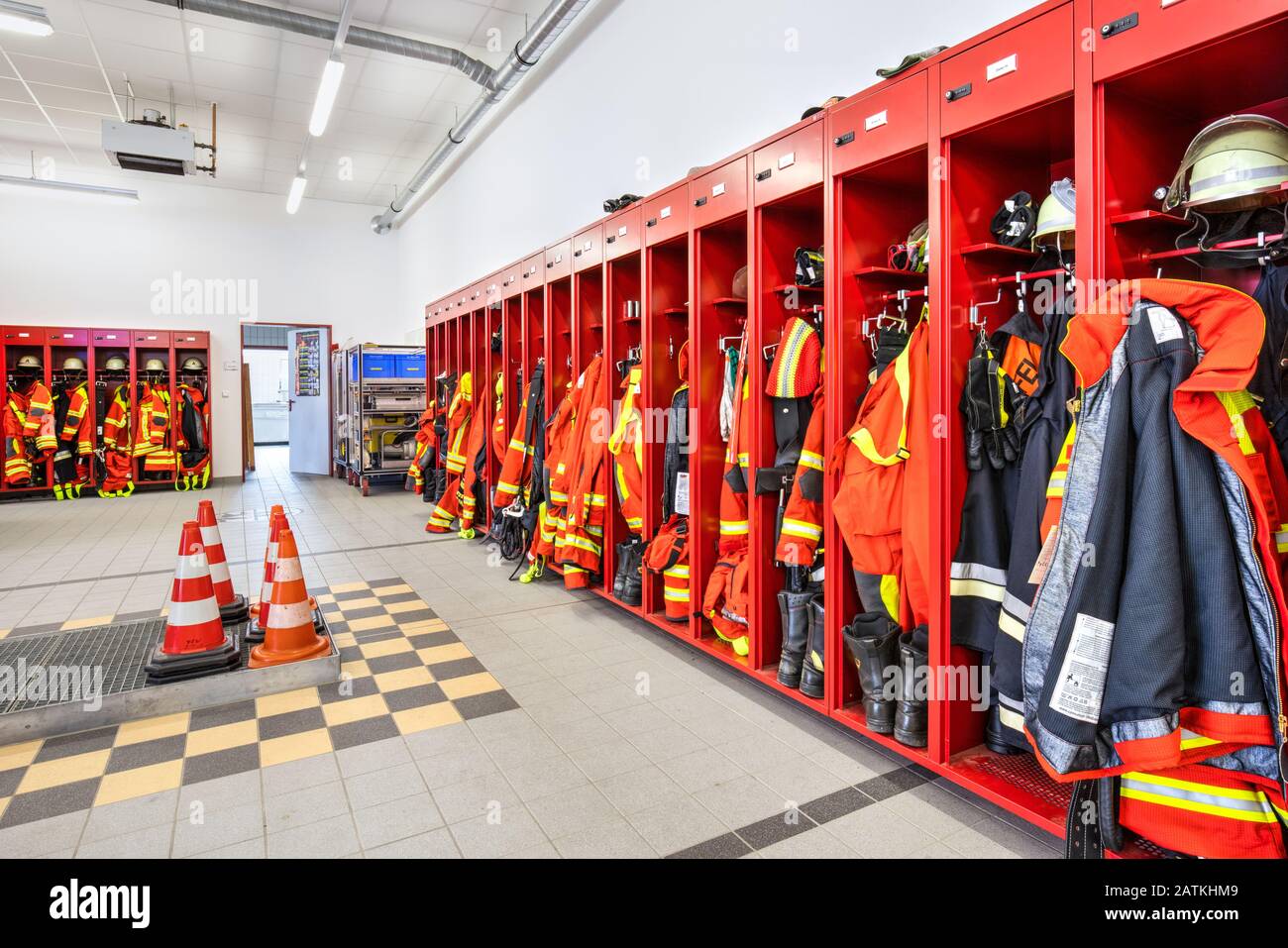 firefighting voluntary fire brigade in germany Stock Photo