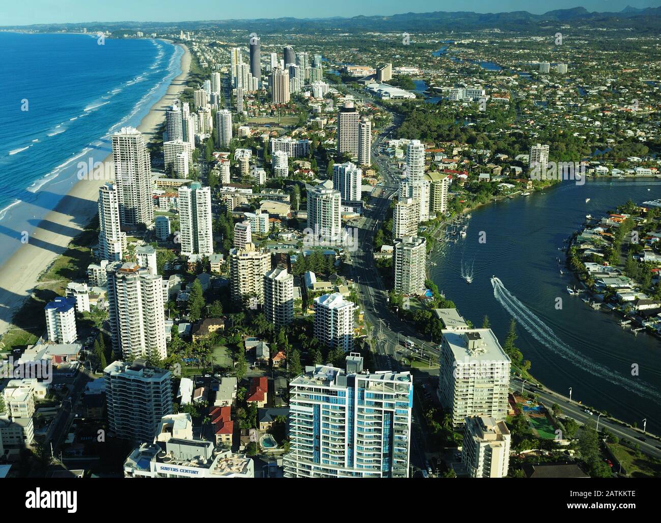 View From Q1's Sky Deck In Surfers Paradise To Gold Coast Queensland Australia Stock Photo