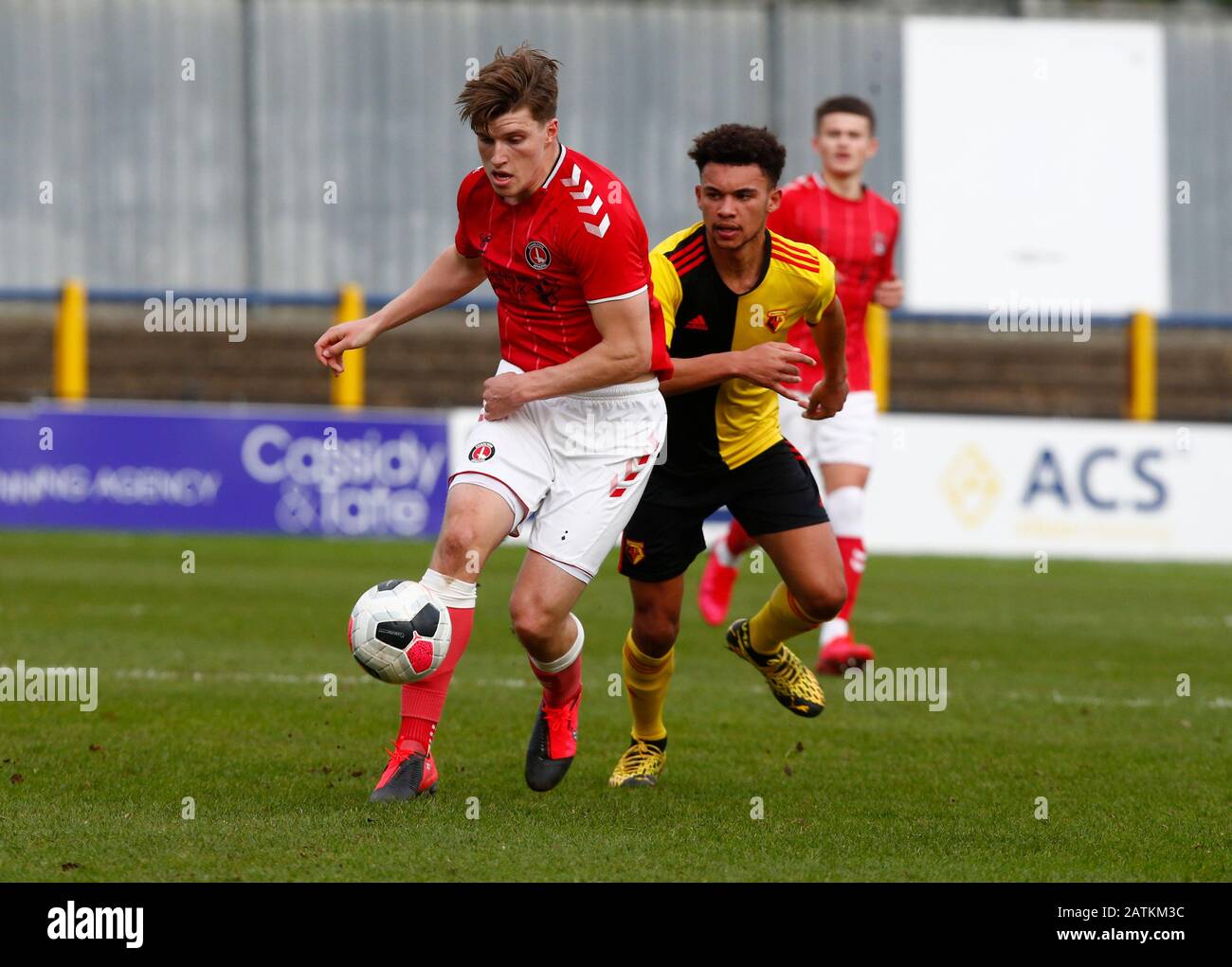 ST ALBANS, ENGLAND - FEBRUARY 03: Josh Davison of Charlton Athletic Under 23 during Professional Development League between Watford Under 23s and Charlton Athletic Under 23s on January 03 2020 at Clarence Park Stadium, St.Albans, England. (Photo by AFS/Espa-Images) Stock Photo