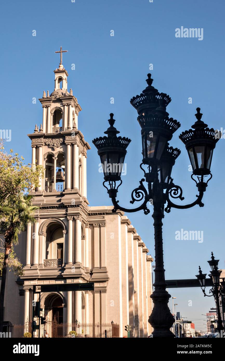 The Iglesia Sagrado Corazon de Jesus or Sacred Heart of Jesus Church in the Barrio Antiguo neighborhood of Monterrey, Nuevo Leon, Mexico. The church was built between between 1873 and 1904. Stock Photo