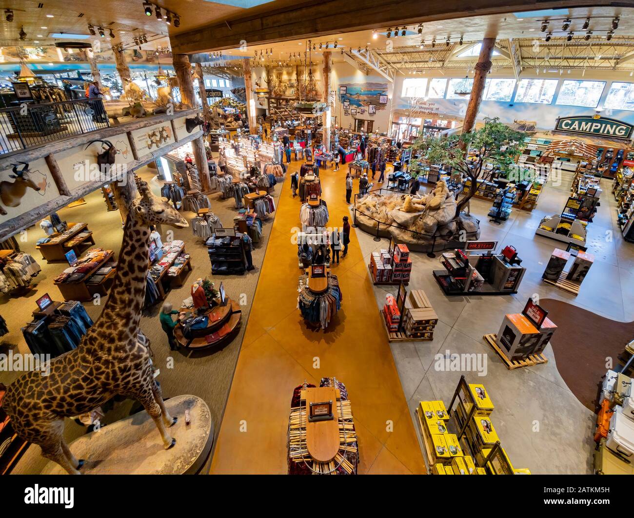 Las Vegas, DEC 27 Interior view of the Bass Pro Shops on DEC 27, 2019