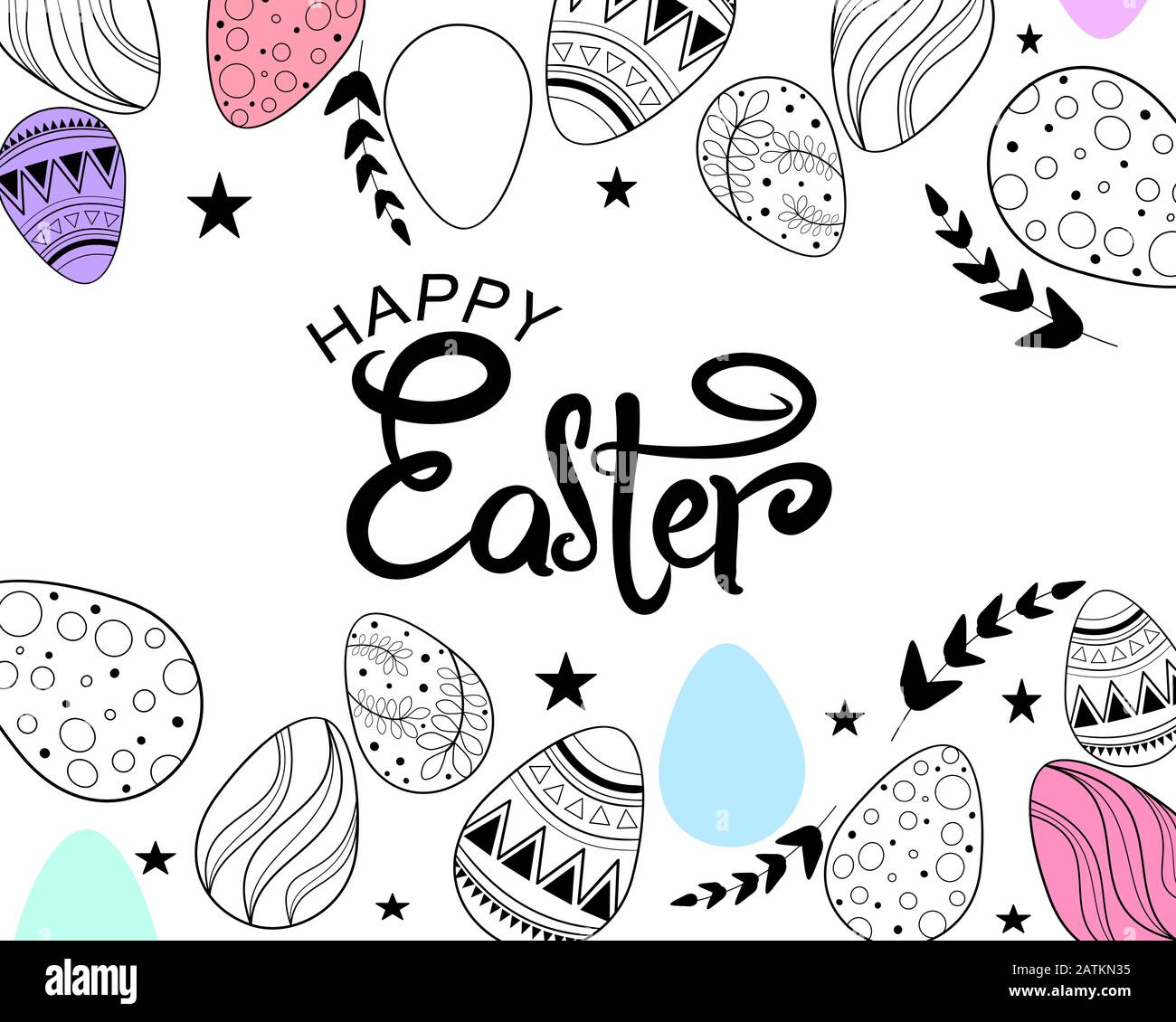 Vector illustrating cute Easter holiday images Stock Vector