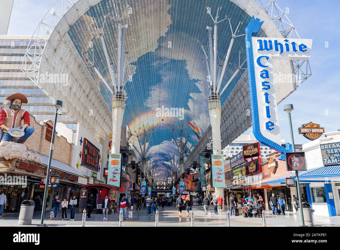 Las Vegas, Jan 25 Afternoon view of the famous Fremont Street on JAN