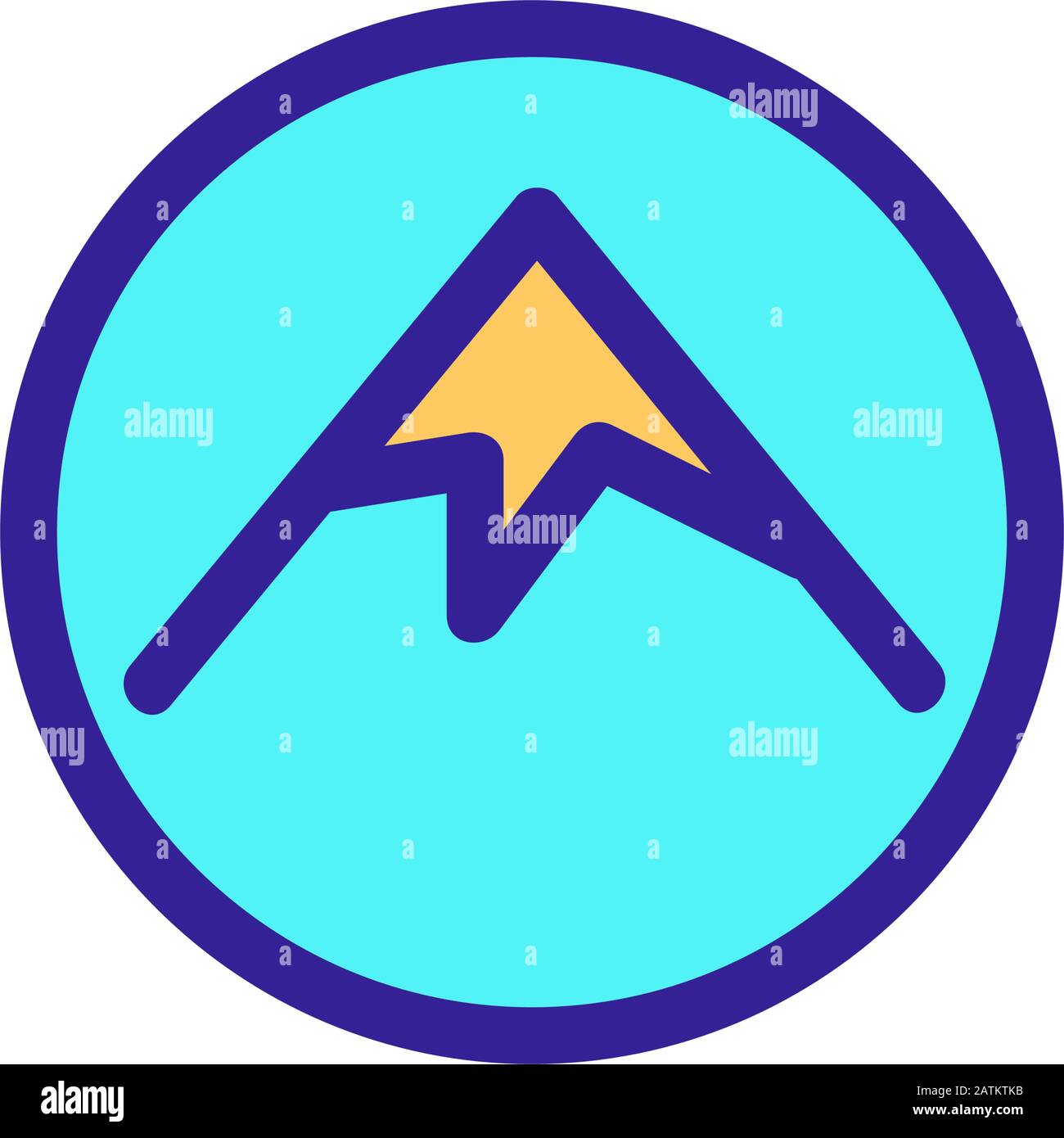 Mountain icon vector. Isolated contour symbol illustration Stock Vector ...