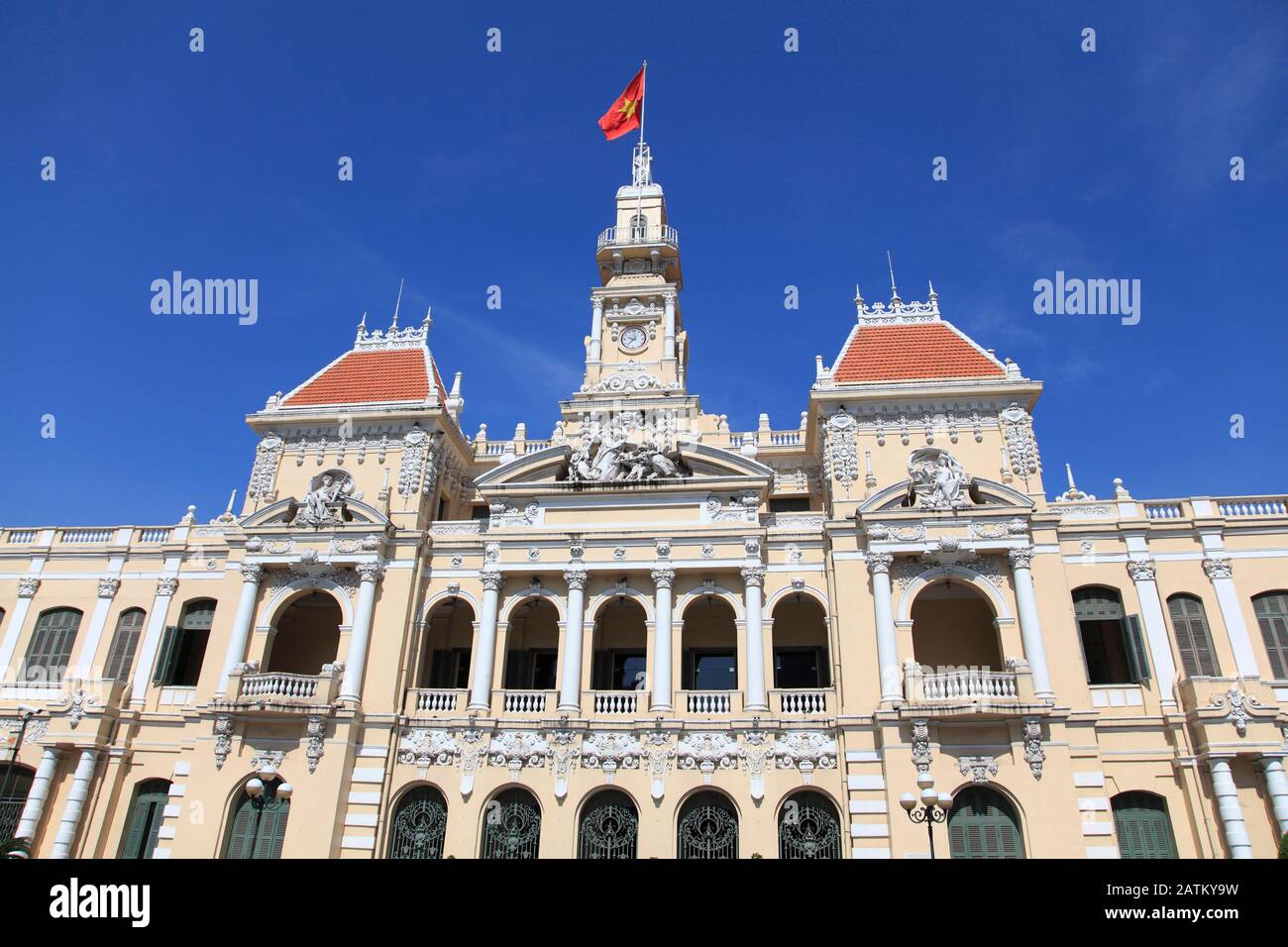 Peoples Committee Building, City Hall, Hotel de Ville, Ho Chi Minh City, Saigon, Vietnam, Southeast Asia, Asia Stock Photo