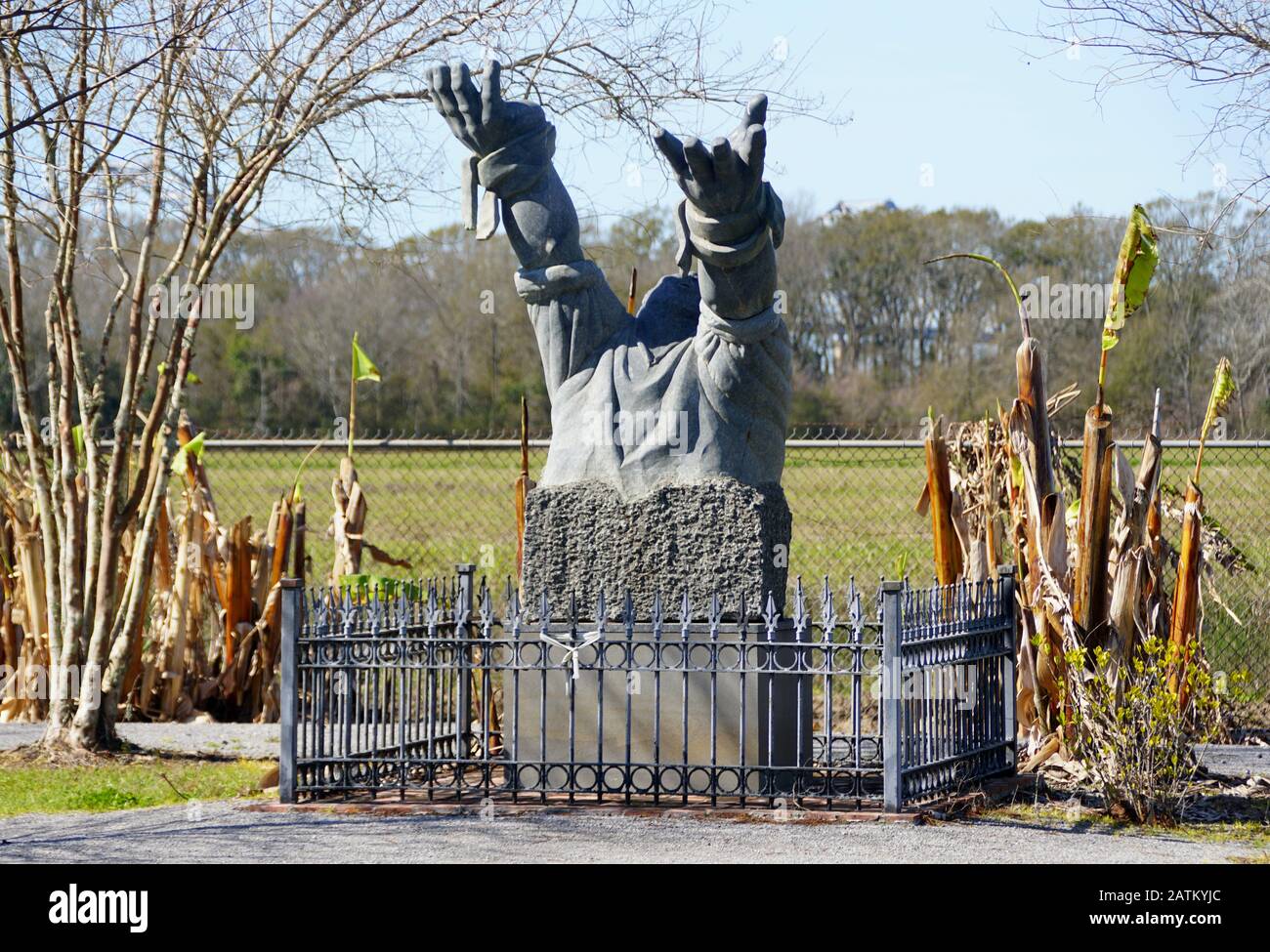 Edgard, Louisiana, U.S.A - February 2, 2020 - A Monument near Whitney Plantation Stock Photo