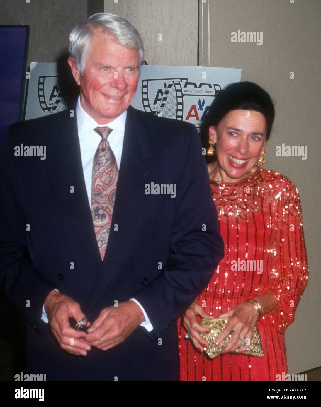 Peter Graves, wife Joan 1990s, Photo By Michael Ferguson/PHOTOlink / MediaPunch Stock Photo