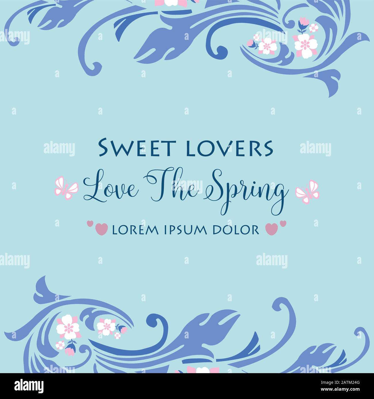 Wallpaper design for love spring card, with elegant leaf and floral ...