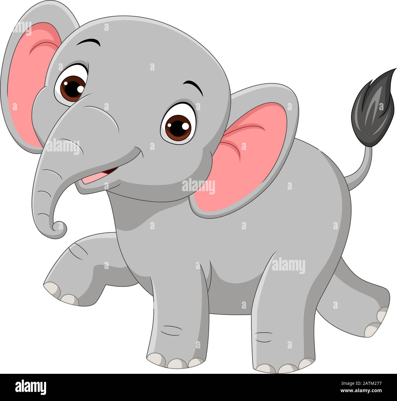 Cute baby elephant isolated on white background Stock Vector Image ...