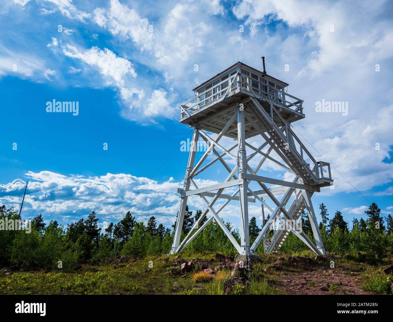 Ute Mountain Fire Tower National Historical Site, Ashley National Forest, Utah. Stock Photo