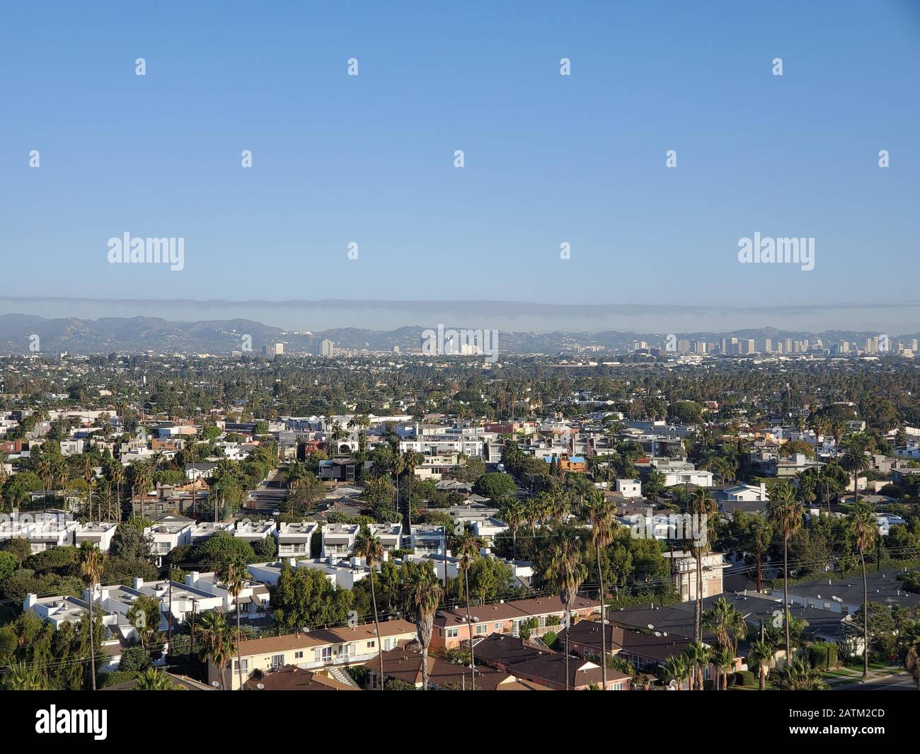 Aerial view of urban skyline of Los Angeles, California, October 29, 2019. () Stock Photo
