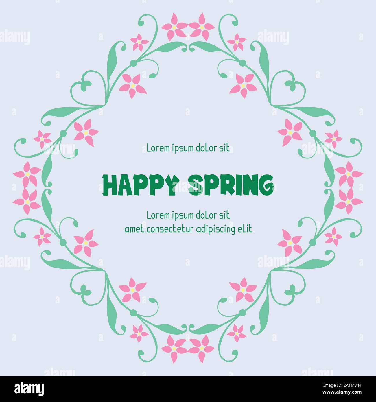 Beautiful greeting card design for happy spring, with cute leaf and ...