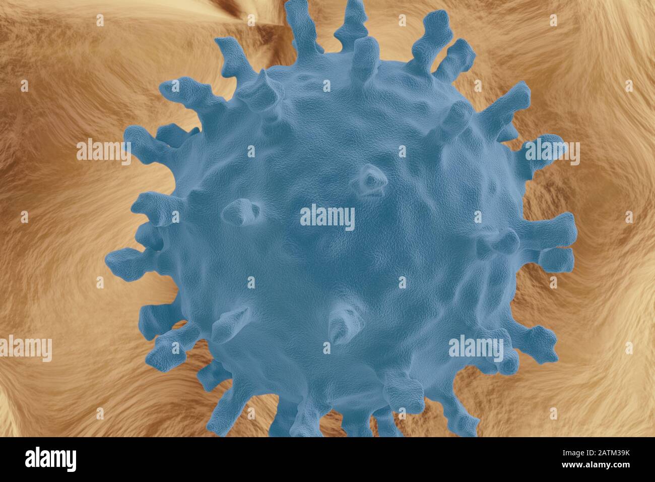 Scientific illustration of the Corona virus, 3D render based on microscopic images of the virus from th 2020 China outbreak Stock Photo