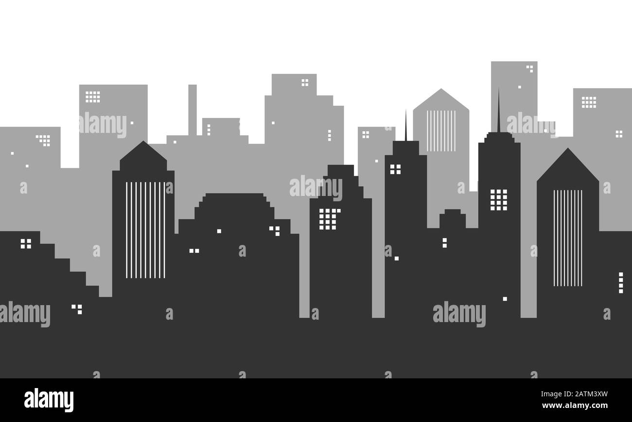 City silhouette background with many buildings mension. Stock Vector