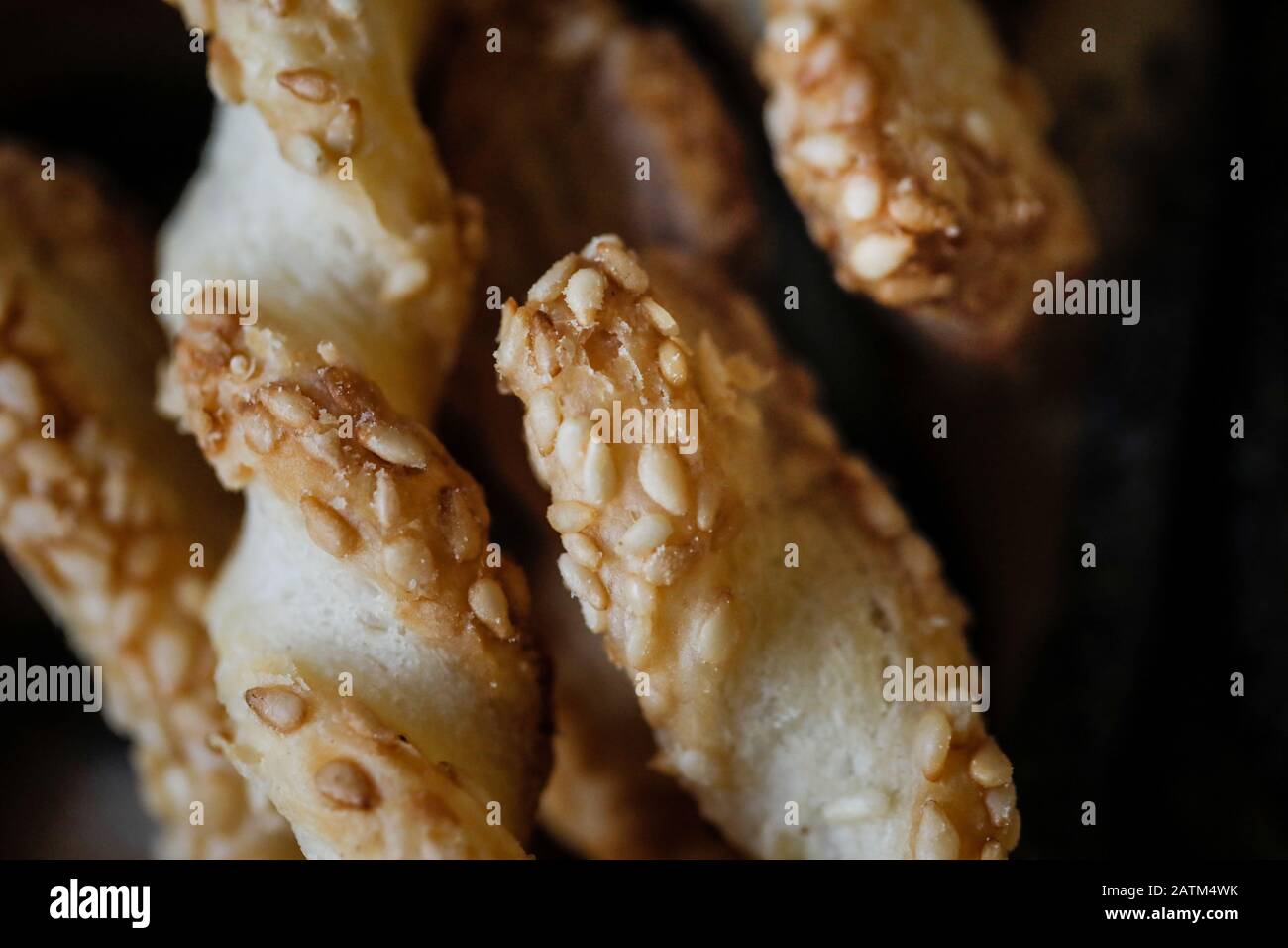 Shallow depth of field (selective focus) and macro image with sesame ...