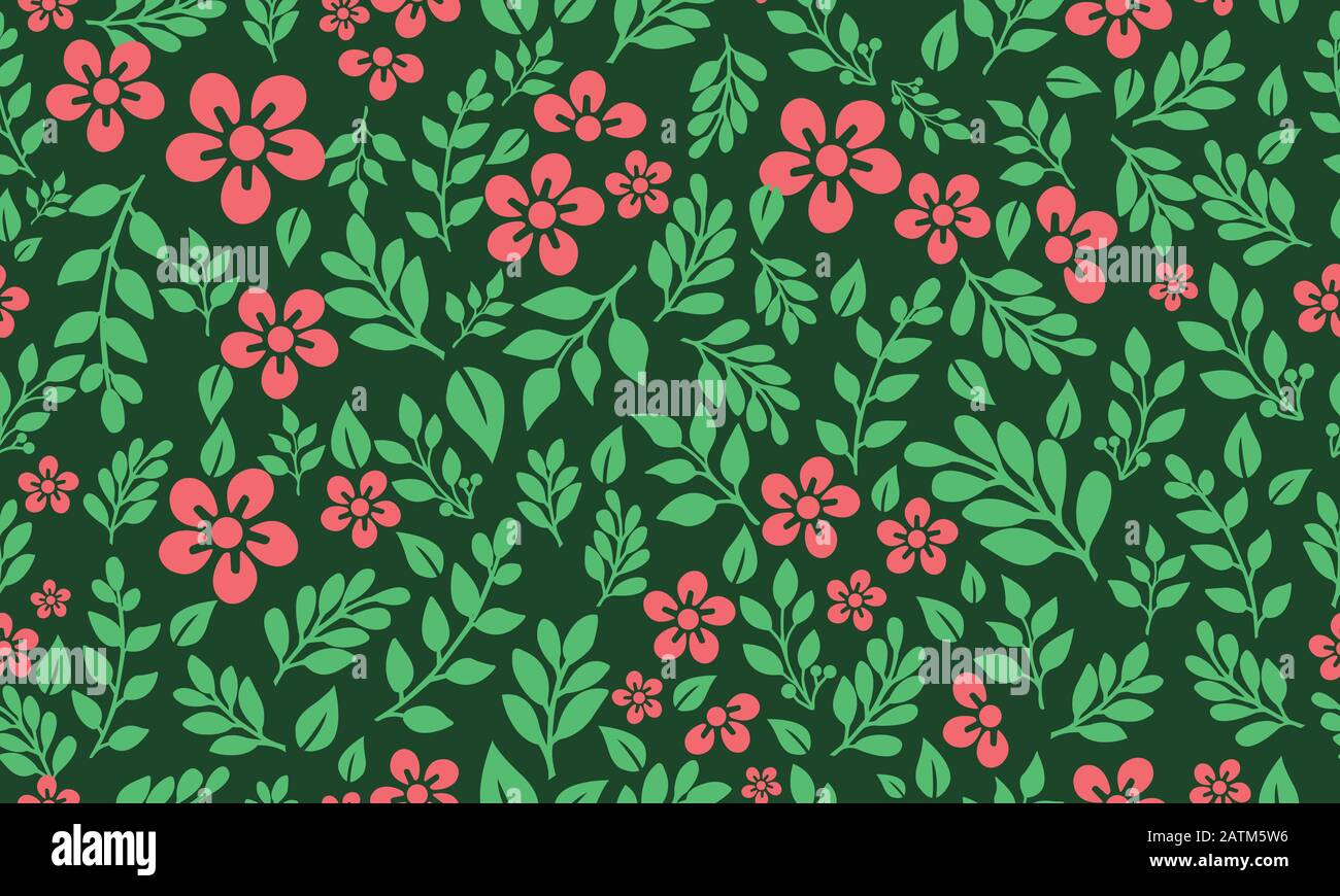 Seamless template for spring, with cute pink floral pattern background ...