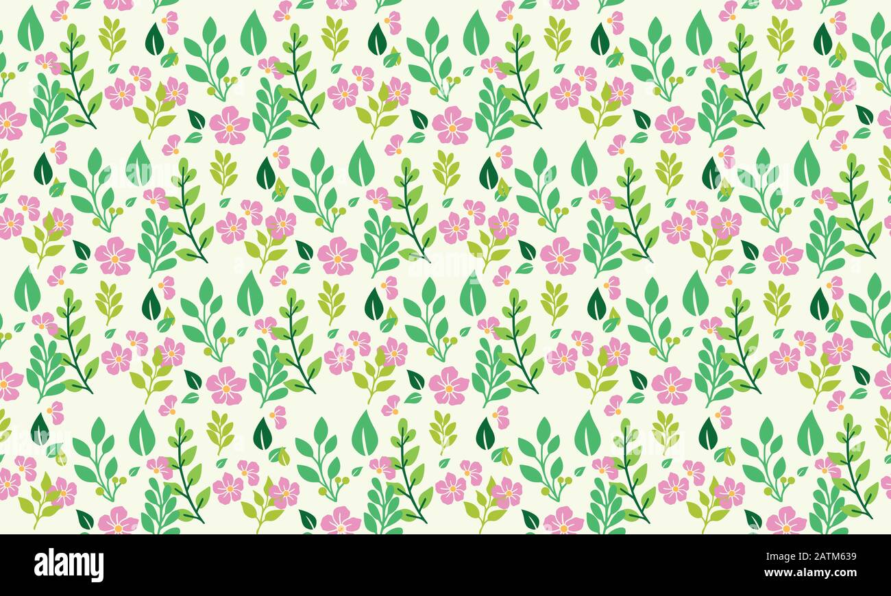 Elegant leaf and floral for spring, with leaf and flower pattern ...