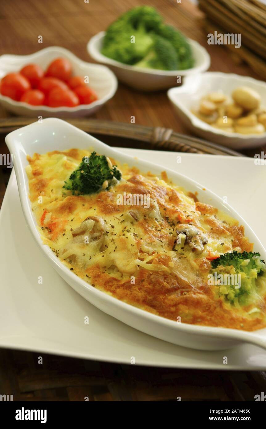 Food portrait of Italian Cuisines gratin Stock Photo Alamy