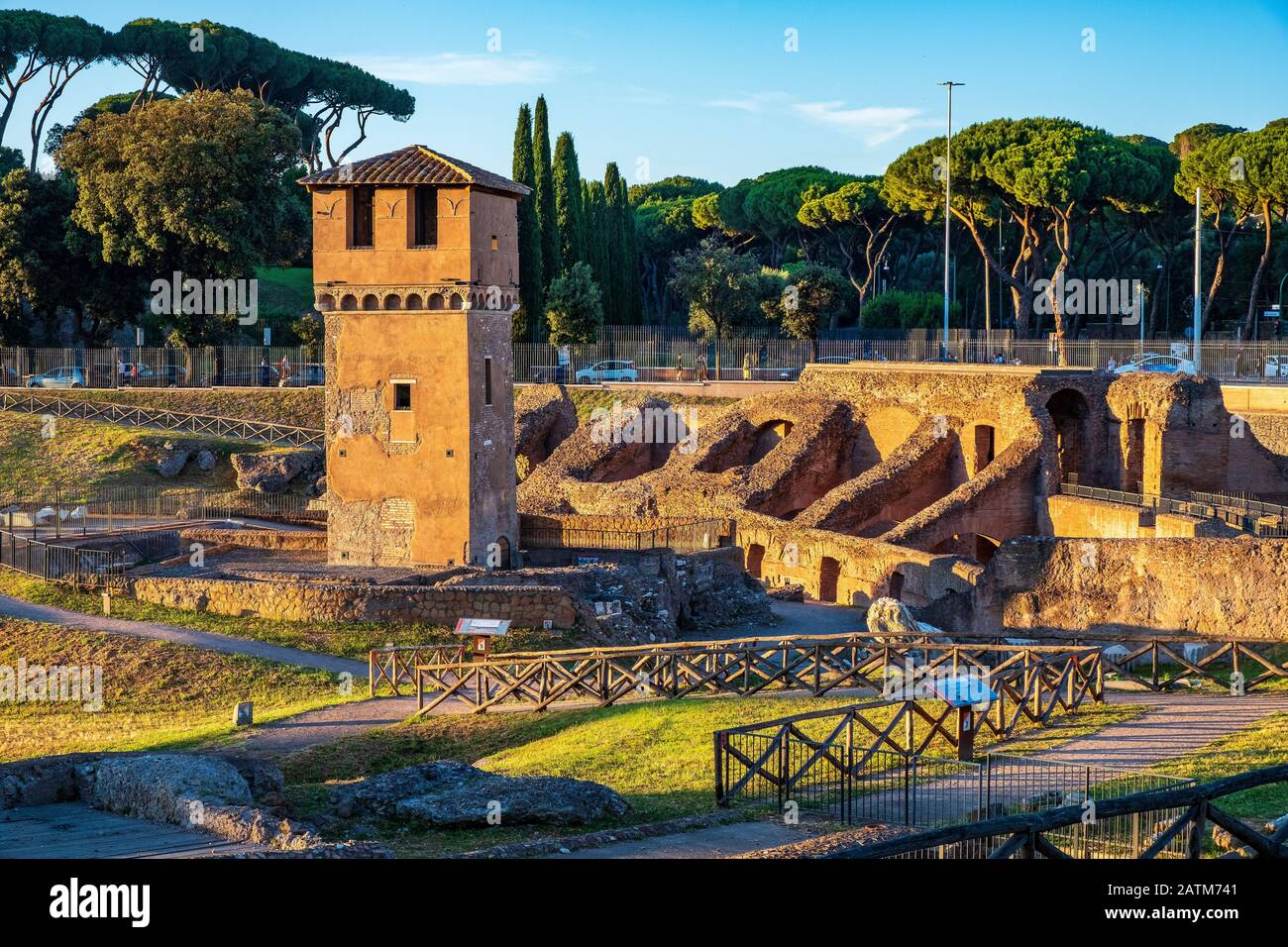 Rome, Italy - 2019/06/16: Archeological site, ruins remaining of the ...
