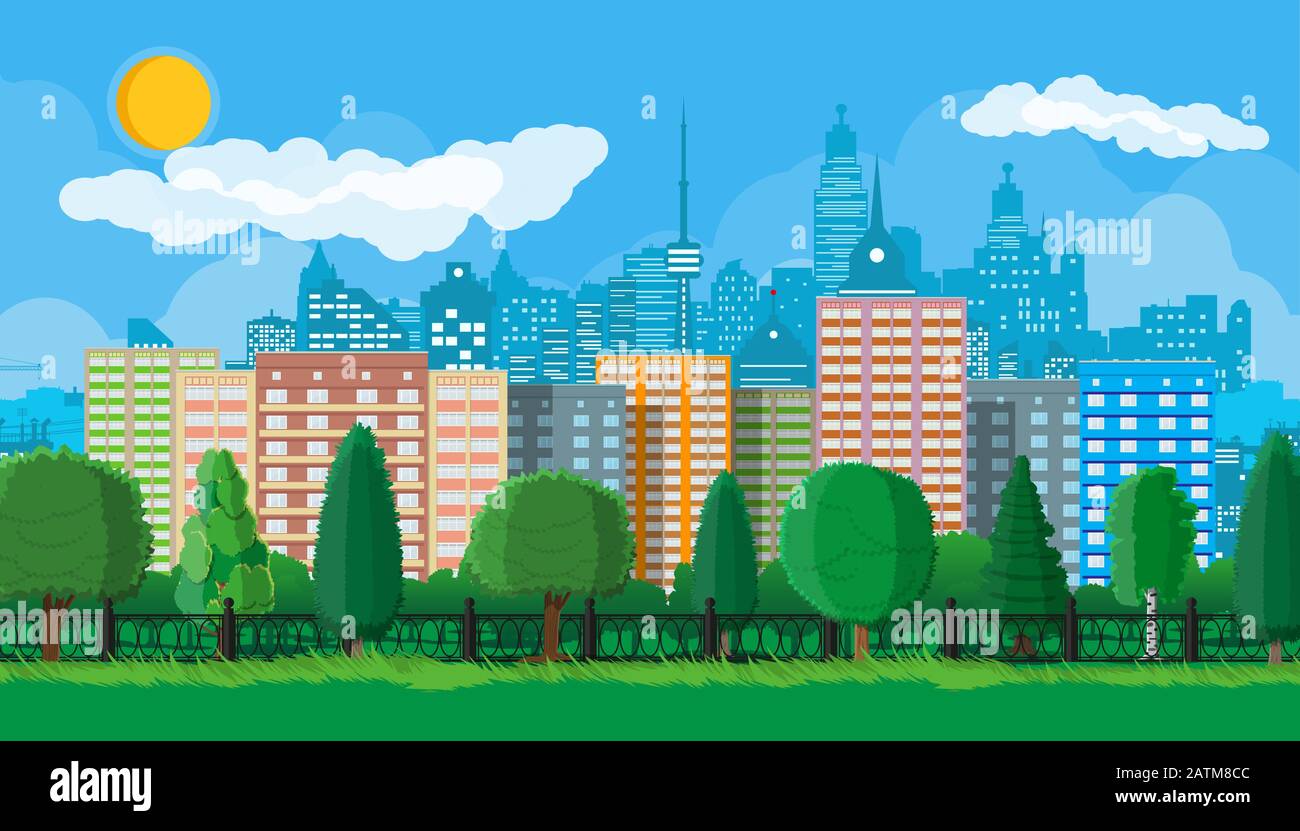City park concept Stock Vector