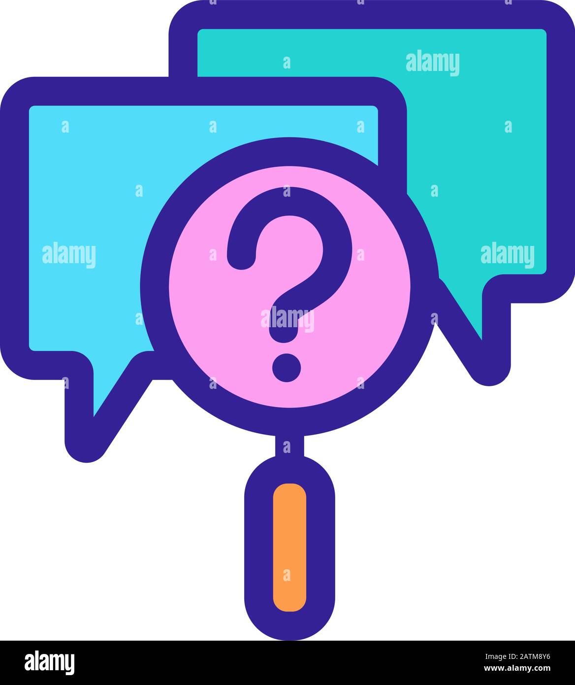 Search for messages icon vector. Isolated contour symbol illustration ...