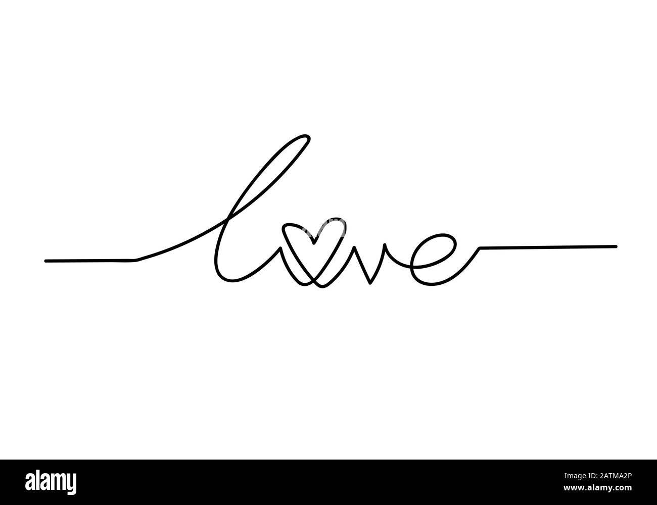 Continuous One Line Drawing Of Word Love Vector Minimalist Black And White Illustration Of Love Valentine Concept Stock Photo Alamy