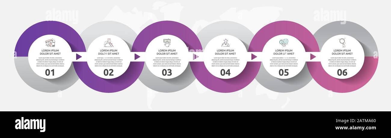 Vector template circle infographics. Business concept with 6 options ...