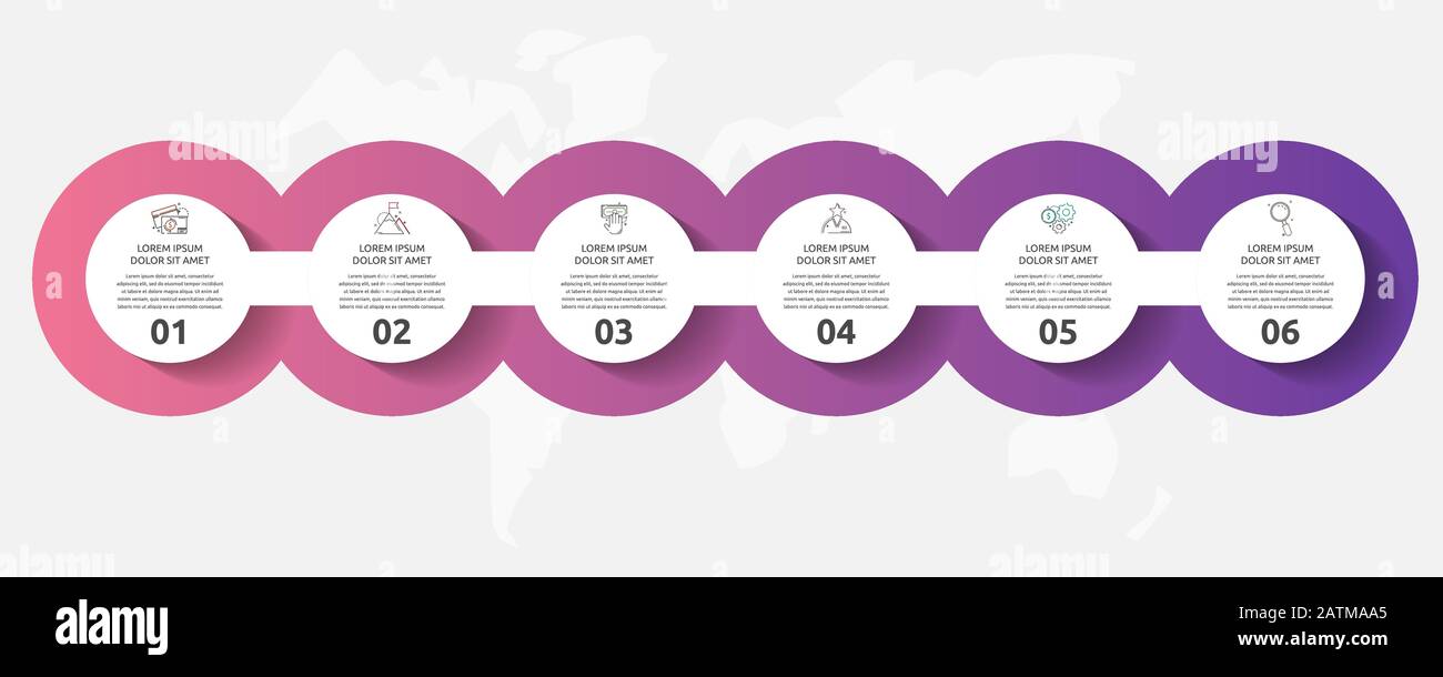 Vector template circle infographics. Business concept with 6 options ...