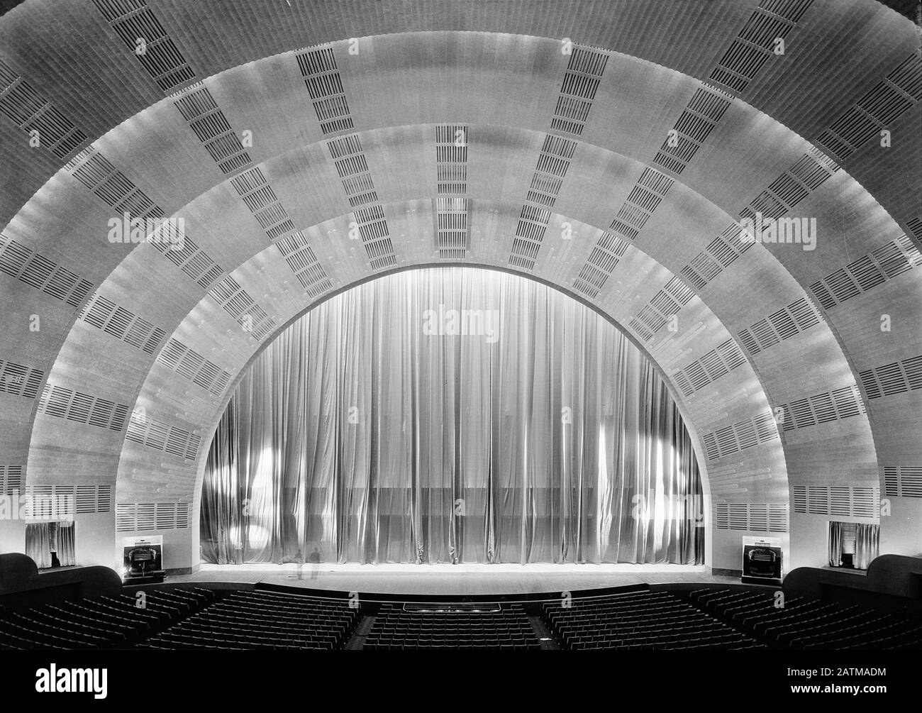 International Music Hall, Radio City, New York. House with curtain down, from main orchestra