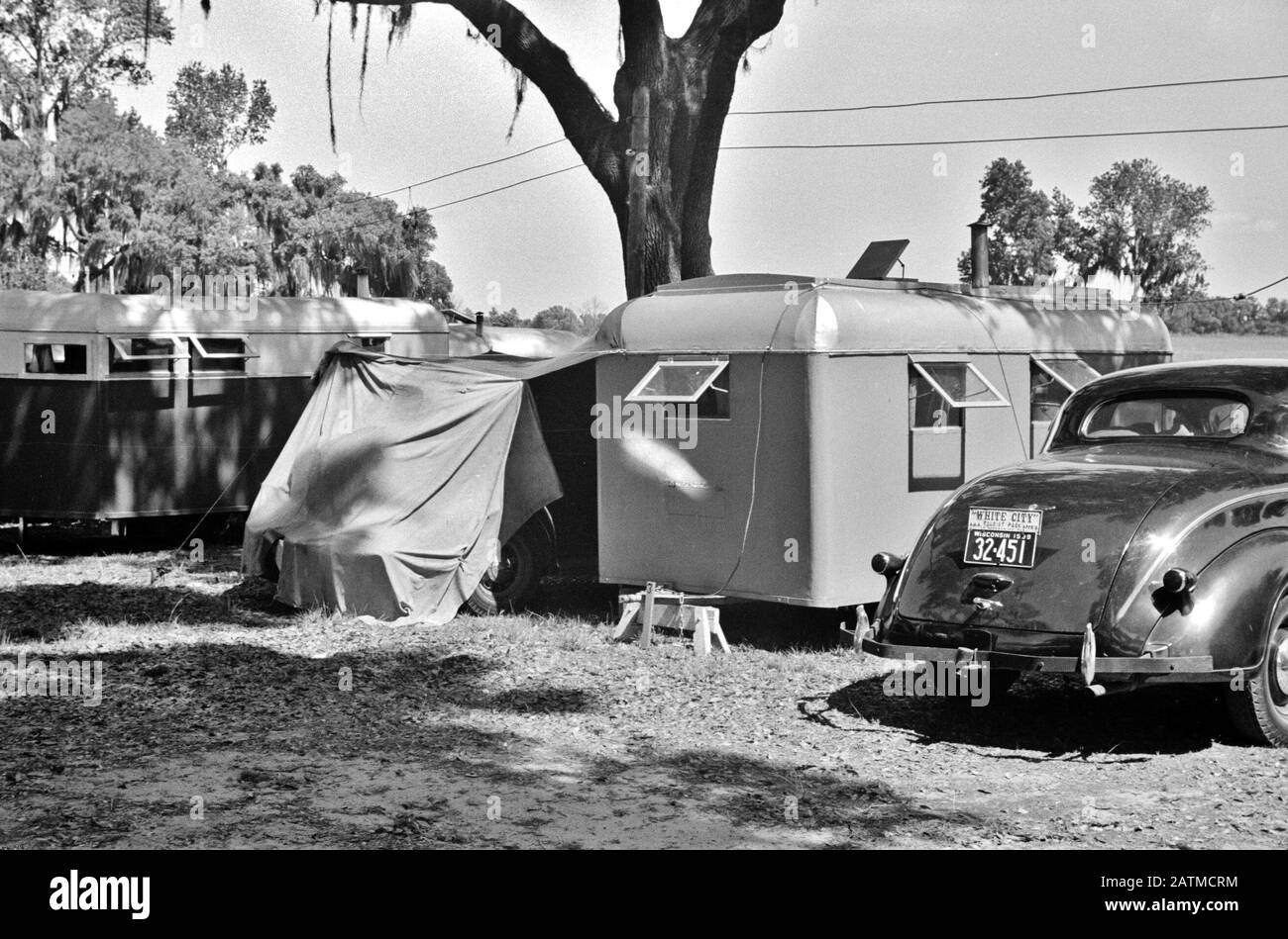 Tin Can Tourists Dade City tourist camp, Florida, February 1939 Stock