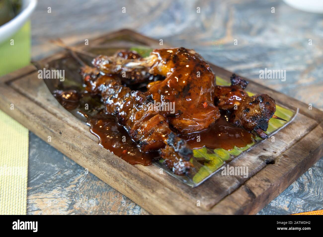 Filipino style fork and chicken barbeque, Philippines Stock Photo Alamy