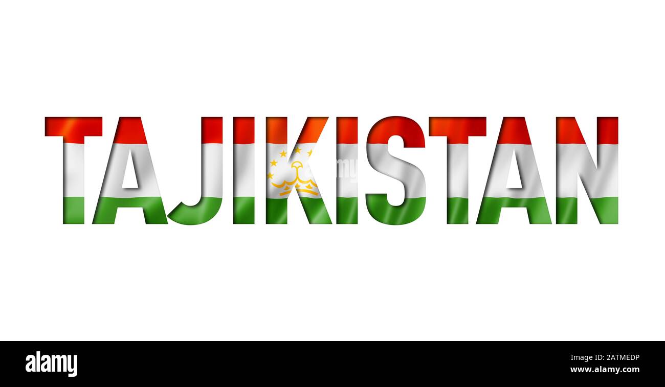 tajikistan flag text font. nation symbol background Stock Photo