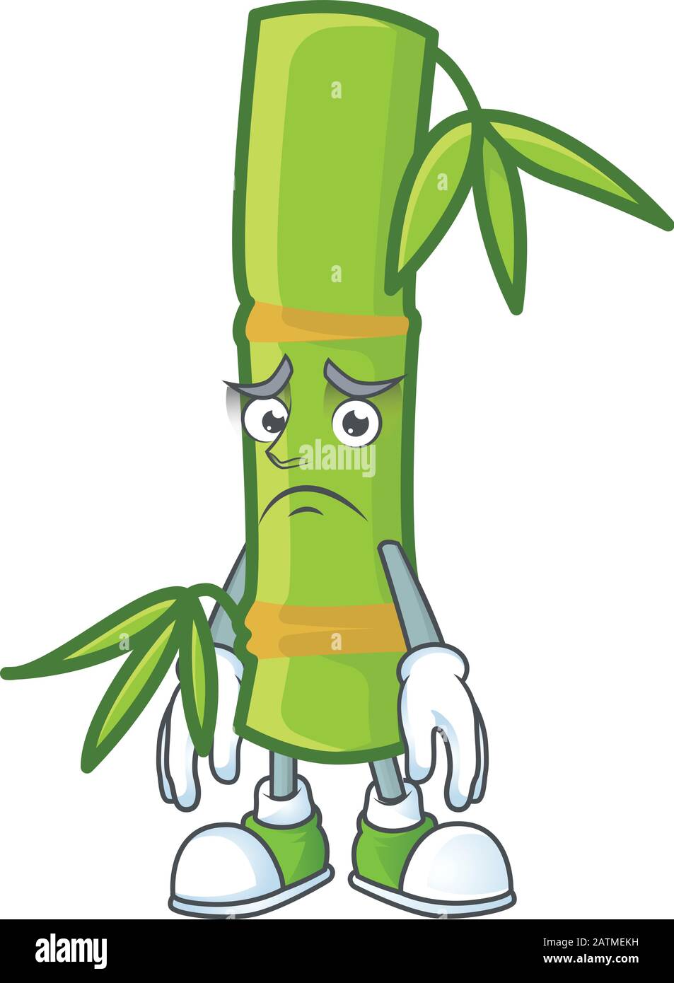 A picture of bamboo stick showing afraid look face Stock Vector Image