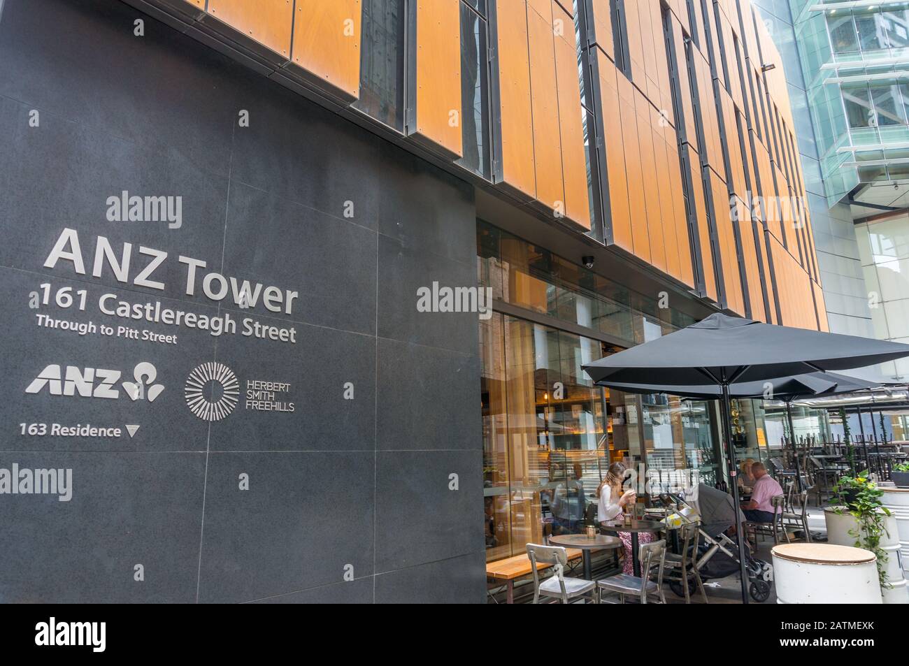 Sydney, Australia January 26, 2020 Coffee shop at ANZ Bank Centre building at 161 Castlereagh