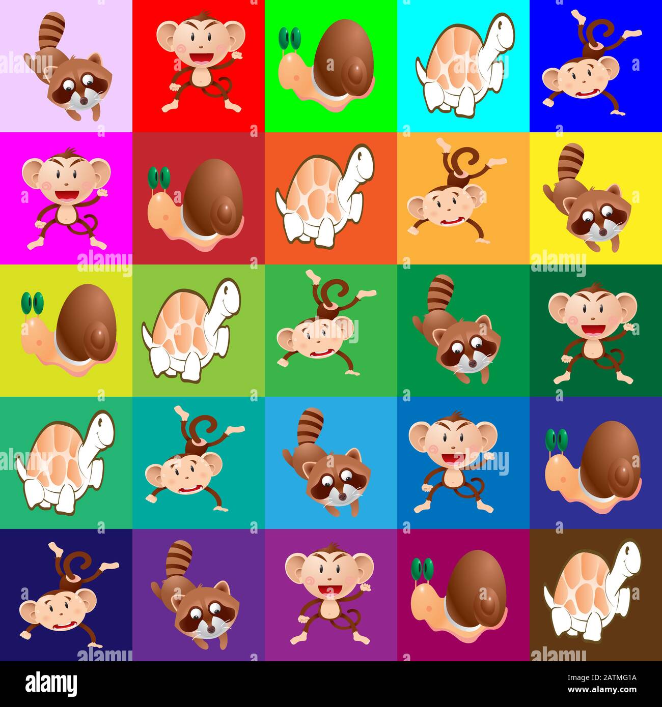 cute animal pattern backgrounds Stock Vector