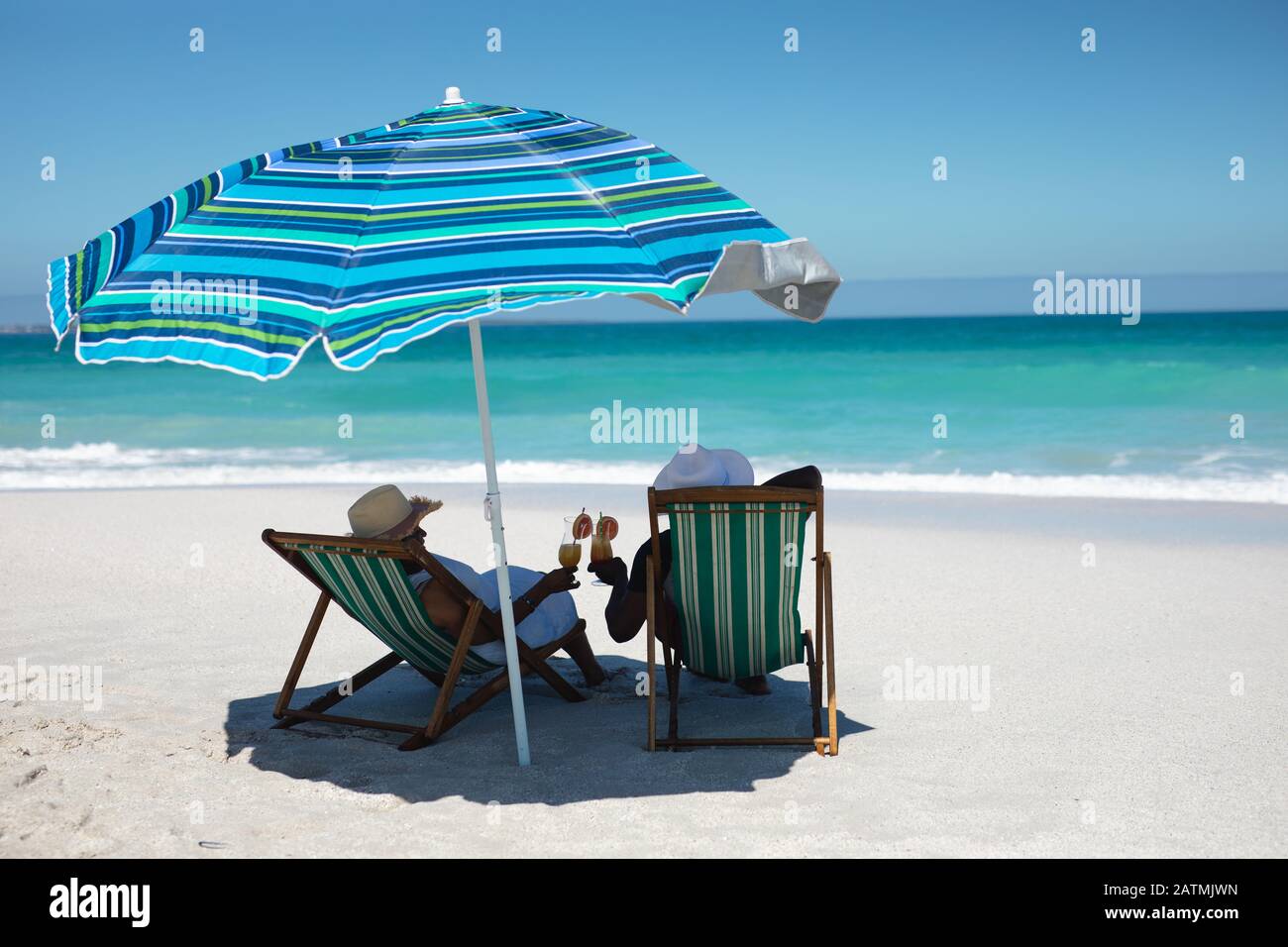 Old couple enjoying free time Stock Photo