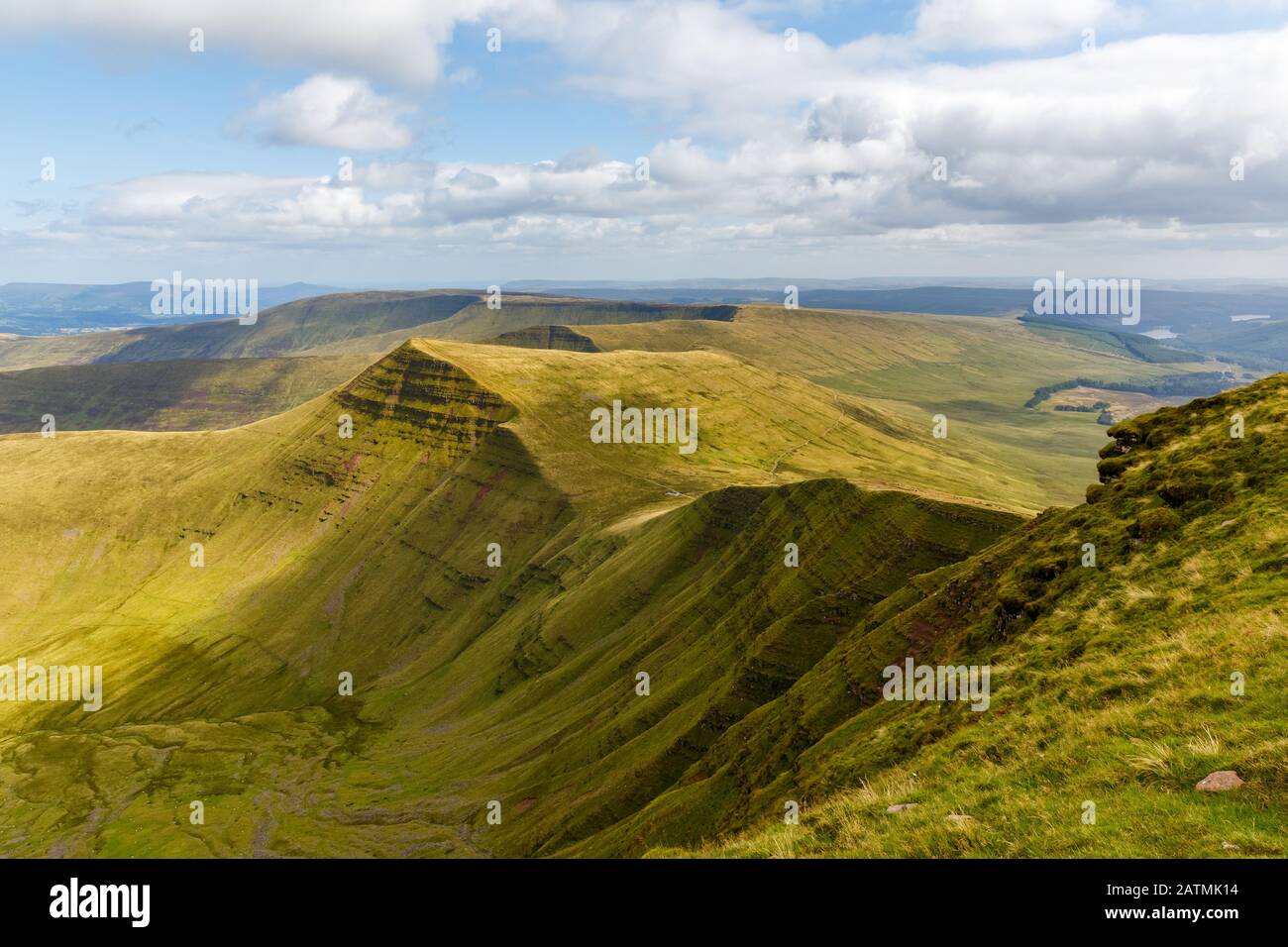 Cwn Sere and Cribyn View from Pen y Fan, Brecon, South Wales Stock Photo